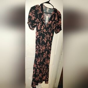 Target Black and Pink Floral Long Sleeve Dress